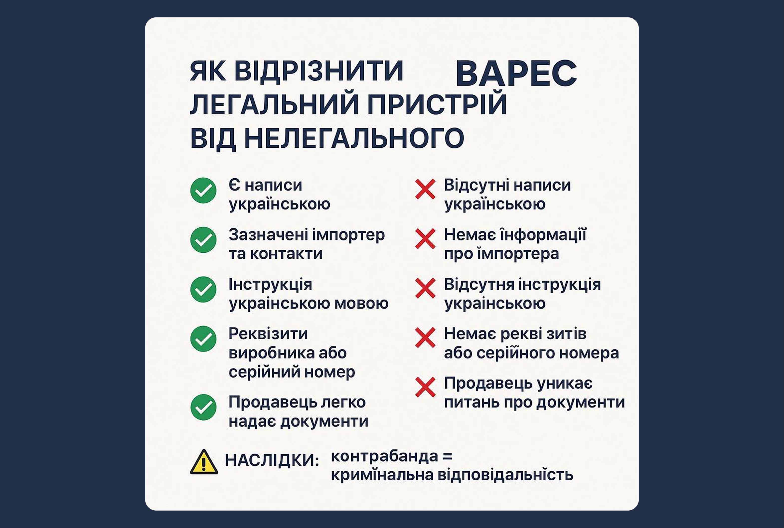 Як відрізнити легальний пристрій від нелегального